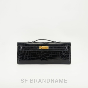 Crocodile Kelly Cut Clutch Bag 