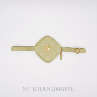 Quilted Lambskin Diamond Shape Belt Bag