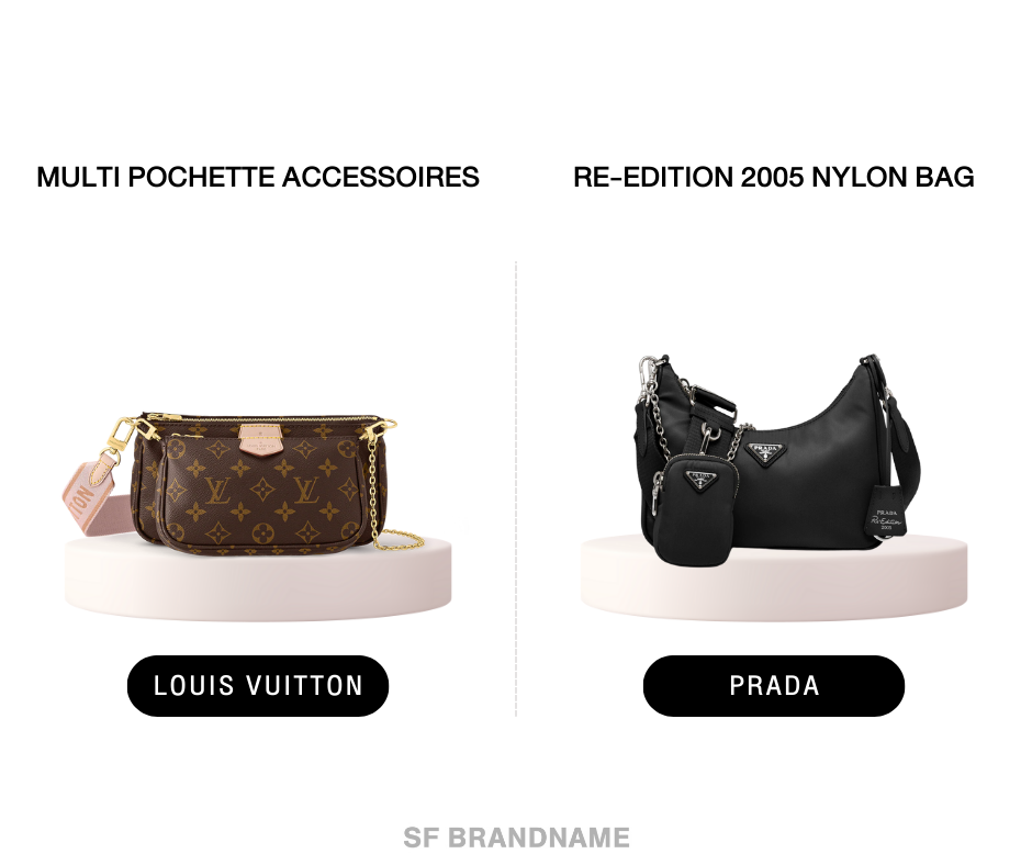 คู่ที่ 2  LV Multi Pochette Accessoires VS Prada Re-Edition 2005 Nylon Bag